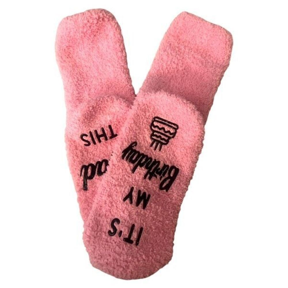 Soft Fleece Lined Cozy Birthday Socks